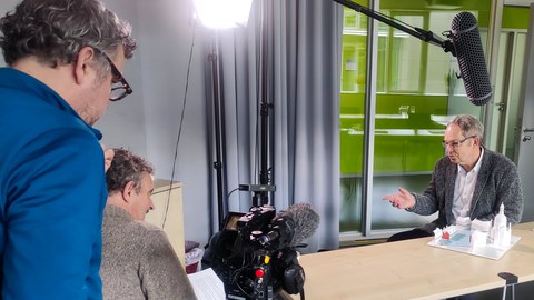 Prof. Groh beim Dreh der ARTE Dokumentation